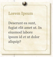 Lorem Ipsum  Deserunt ea sunt, fugiat elit amet ut. In eiusmod labore ipsum id et ut dolor aliquip?