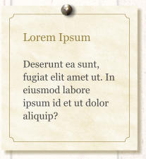 Lorem Ipsum  Deserunt ea sunt, fugiat elit amet ut. In eiusmod labore ipsum id et ut dolor aliquip?