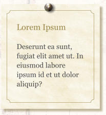 Lorem Ipsum  Deserunt ea sunt, fugiat elit amet ut. In eiusmod labore ipsum id et ut dolor aliquip?