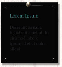 Lorem Ipsum  Deserunt ea sunt, fugiat elit amet ut. In eiusmod labore ipsum id et ut dolor aliqui