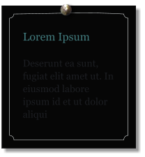 Lorem Ipsum  Deserunt ea sunt, fugiat elit amet ut. In eiusmod labore ipsum id et ut dolor aliqui